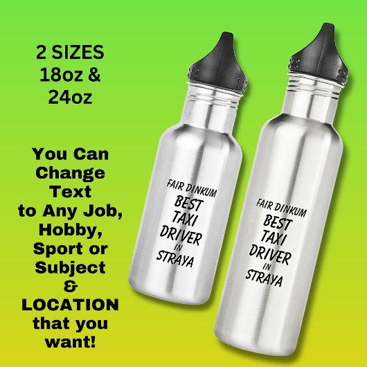Fair Dinkum BESTE TAXICHAUFFEUR in Straya Waterfles