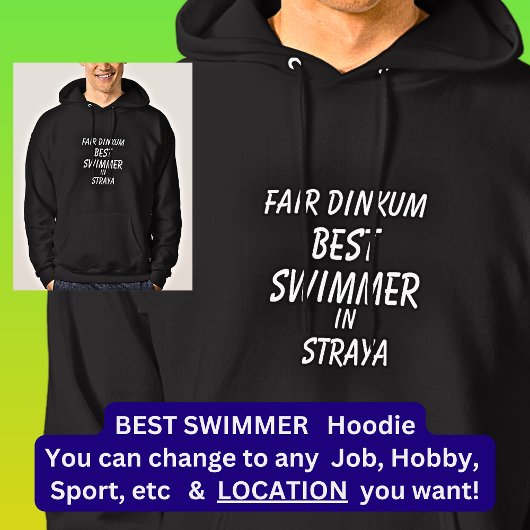 Fair Dinkum BESTE ZWEMMER in Straya Hoodie