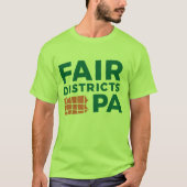 Fair Districts PA lime groen t-shirt (Voorkant)
