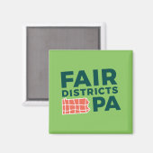 Fair Districts PA Limoen Logo Kleine magneet (Voorkant / Achterkant)