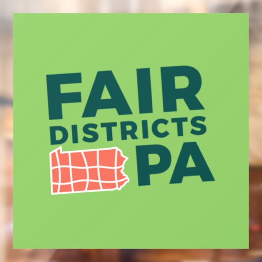 Fair Districts PA Limoen Logo Window Cling Raamsticker (Vel 2)