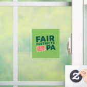 Fair Districts PA Limoen Logo Window Cling Raamsticker (Huis)