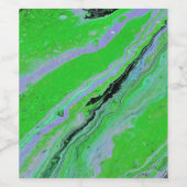 Fair Game 3 Groene Lila Abstracte Wijnfles Label Wijn Etiket (Enkel label)