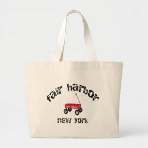 Fair Harbor Fire Island Rode Wagen New York strand Grote Tote Bag