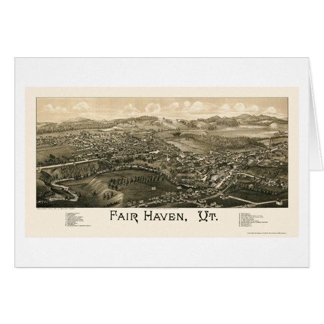 Fair Haven, VT Panorama Map - 1886 (Voorkant Horizontaal)