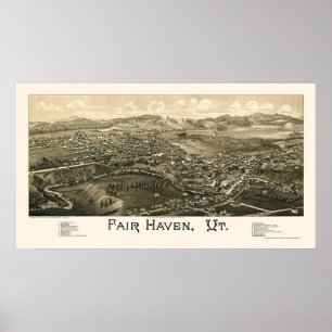 Fair Haven, VT Panorama Map - 1886 Poster
