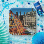 Fair, in het centrum van de stad papieren bordje (Feest)