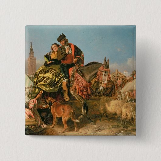 Fair in Sevilla Vierkante Button 5,1 Cm (Voorkant)