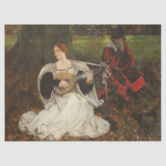 Fair is my Love (door Edwin Austin Abbey) Tissuepapier (Voorkant)