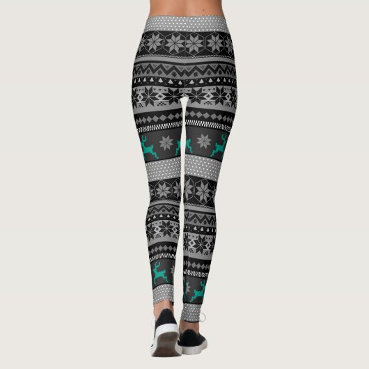 Fair Isle (aanpasbare kleurrendieren) Leggings (Achterkant)