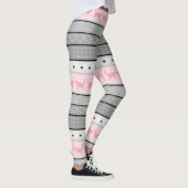 Fair Isle Cat Pattern, Grey & Roze Leggings (Rechts)