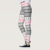 Fair Isle Cat Pattern, Grey & Roze Leggings (Links)