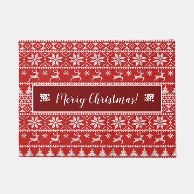 Fair Isle Christmas Deurmat (Voorkant)