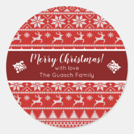Fair Isle Christmas Ronde Sticker