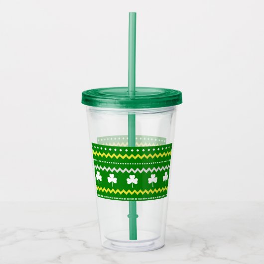 Fair Isle Clover Acryltumbler Acryl Drinkbeker (Voorkant)