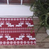 Fair Isle Dachshund Kerstdeurmat Wiener Hond Deurmat
