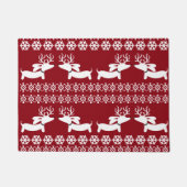 Fair Isle Dachshund Kerstdeurmat Wiener Hond Deurmat (Voorkant)