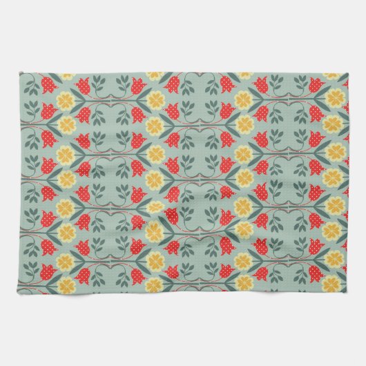 Fair isle fairle florretro hipster patroon theedoek (Horizontaal)