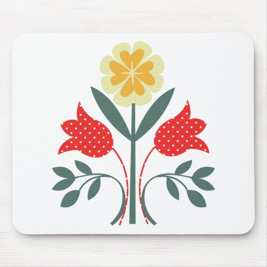 Fair isle floral patroonfolkletter muismat (Voorkant)