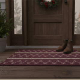 Fair Isle Gebreid Patroon Bordeaux Deurmat