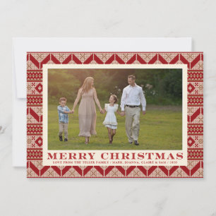 Fair Isle Gebreid Trui Patroon Kerstmis Kaart