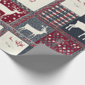 Fair Isle gebreide patchwork | Rustiek rendier (2) Cadeaupapier (Hoek)