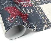 Fair Isle gebreide patchwork | Rustiek rendier (2) Cadeaupapier (Rol Hoek)