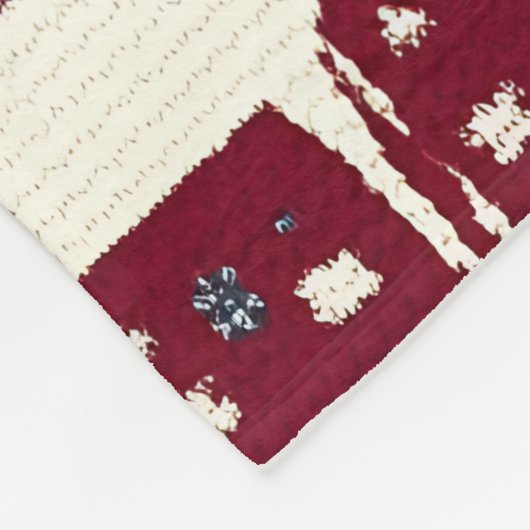 Fair Isle gebreide patchwork | Rustiek rendier (2) Fleece Deken (Hoek)