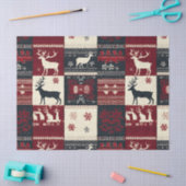Fair Isle gebreide patchwork | rustiek rendier Tissuepapier (Craft)