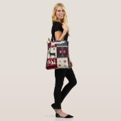 Fair Isle gebreide patchwork | rustiek rendier Tote Bag (Op model)