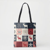 Fair Isle gebreide patchwork | vakantierrendier Tote Bag (Voorkant)