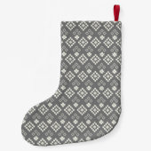 Fair Isle Grey en White Star Sweater Pattern Kleine Kerstsok (Achterkant)