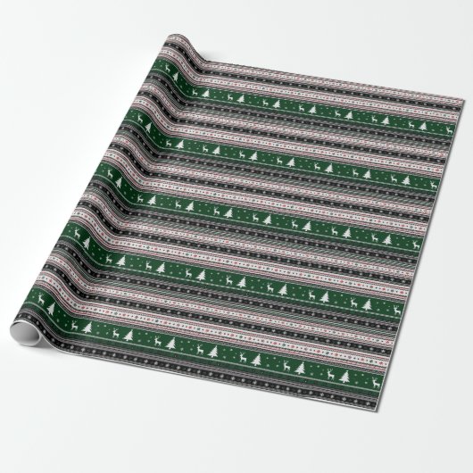 Fair Isle Holiday Knit Cadeaupapier (Uitgerold)