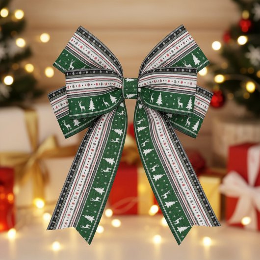 Fair Isle Holiday Knit Grosgrain Lint