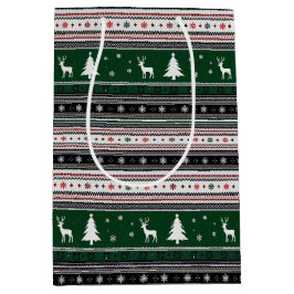 Fair Isle Holiday Knit Medium Cadeauzakje