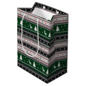 Fair Isle Holiday Knit Medium Cadeauzakje (Achterkant Gekanteld)