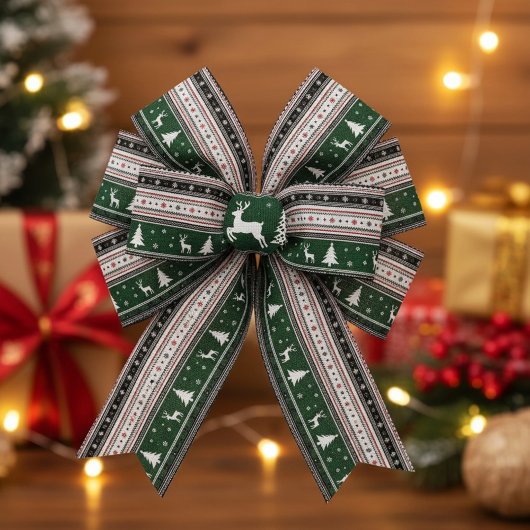 Fair Isle Holiday Knit Satijnen Lint