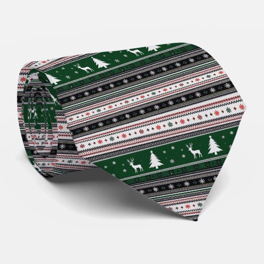 Fair Isle Holiday Knit Stropdas (Opgerold)