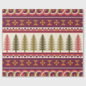 Fair Isle Kerstmis 1 Cadeaupapier (Vlak)