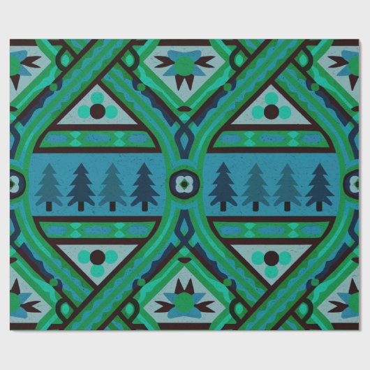 Fair Isle Kerstmis 3 Cadeaupapier (Vlak)