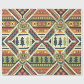 Fair Isle Kerstmis 4 Cadeaupapier (Vlak)