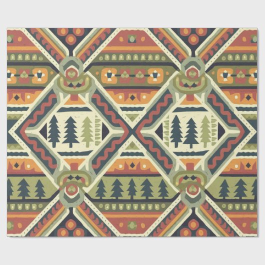 Fair Isle Kerstmis 4 Cadeaupapier (Vlak)