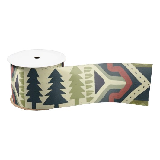 Fair Isle Kerstmis 4 Satijnen Lint (Spoel)