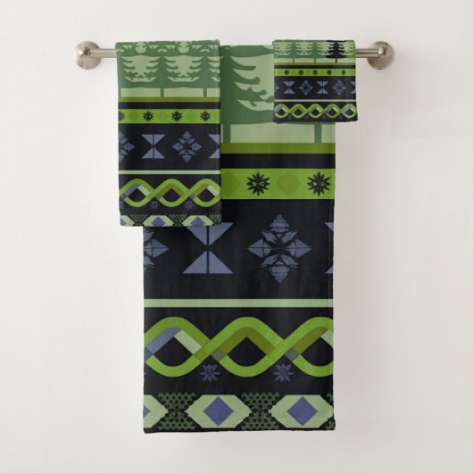 Fair Isle Kerstmis 5 Bad Handdoek (Insitu)