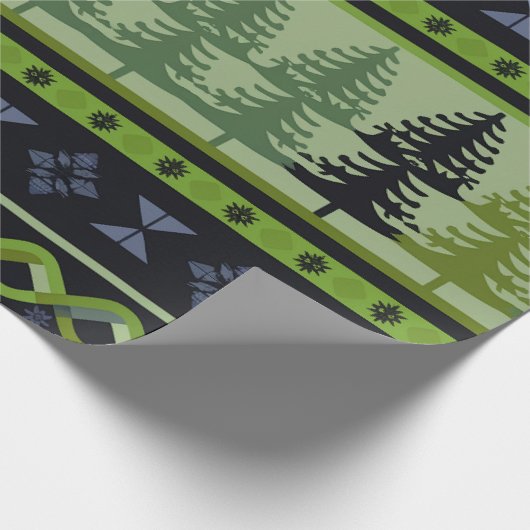 Fair Isle Kerstmis 5 Cadeaupapier (Hoek)