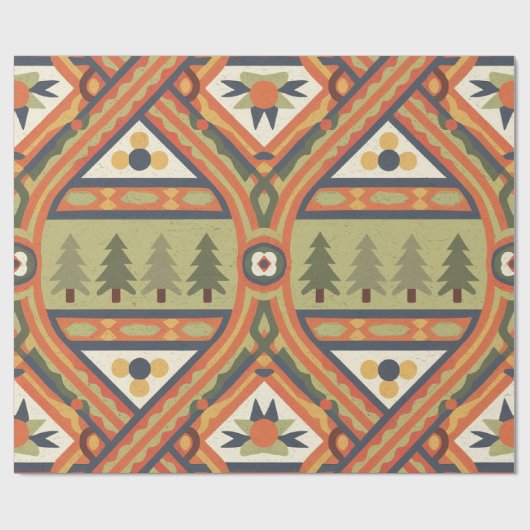 Fair Isle Kerstmis 6 Cadeaupapier (Vlak)