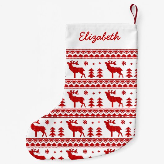 Fair Isle KerstSweater Pattern Kleine Kerstsok (Achterkant)