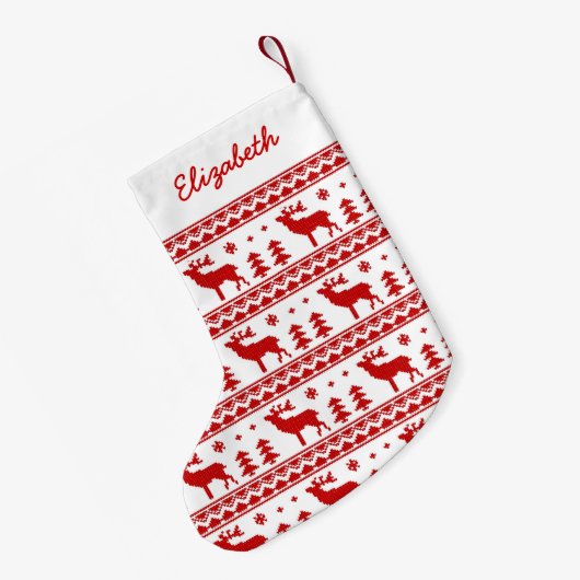 Fair Isle KerstSweater Pattern Kleine Kerstsok (Achterkant (Hangend))