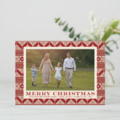 Fair Isle Knesset Sweater Pattern kerst Kaart (Staand voorkant)