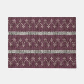 Fair Isle Knitted Pattern Burgundy Deurmat (Voorkant)